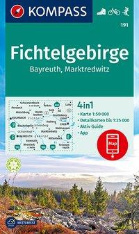 KOMPASS Wanderkarte 191 Fichtelgebirge, Bayreuth, Marktredwitz 1:50.000