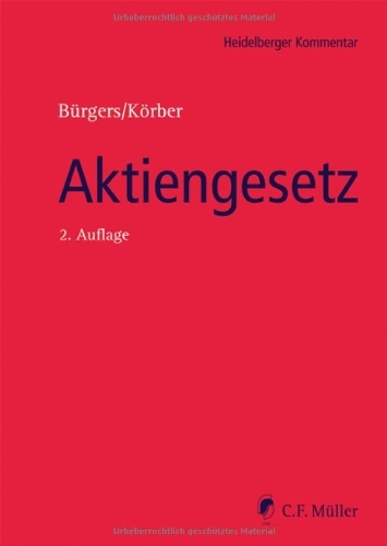 Heidelberger Kommentar Aktiengesetz von Timo … Studibuch