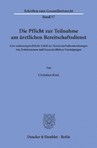 Die Pflicht zur Teilnahme am ärztlichen Bereitschaftsdienst.