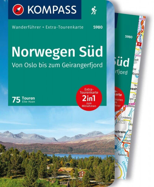 KOMPASS Wanderführer Norwegen Süd, Von Oslo bis zum Geirangerfjord, 75 Touren mit Extra-Tourenkarte: GPS-Daten zum Download