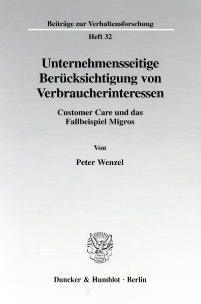 Unternehmensseitige Berücksichtigung von Verbraucherinteressen.