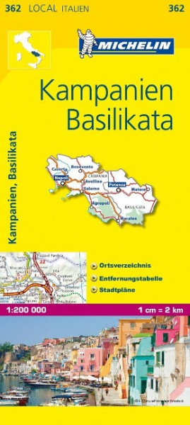 Michelin Lokalkarte Kampanien - Basilikata 1 : 200 000