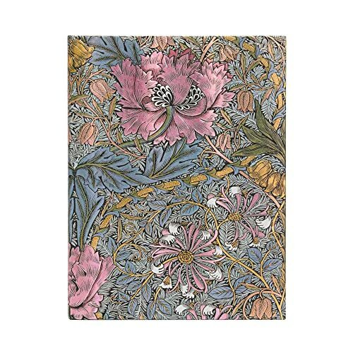 Morris Pink Honeysuckle (William Morris) Ultra Lined Hardcover Journal: Hardcover mit Elastikbandverschluss
