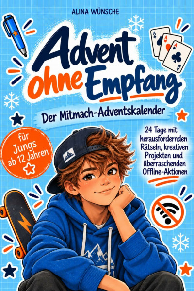 Advent ohne Empfang!: Der Mitmach-Adventskalender für Jungs ab 12 Jahren – 24 Tage mit herausfordernden Rätseln, kreativen Projekten und überraschenden Offline-Aktionen