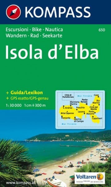 Kompass Karten, Isola d' Elba: Wanderkarte mit Kurzführer, Radtouren und Schifffahrtslinien. GPS-genau. Dt. /Ital. 1:30000 (KOMPASS Wanderkarte, Band 650)