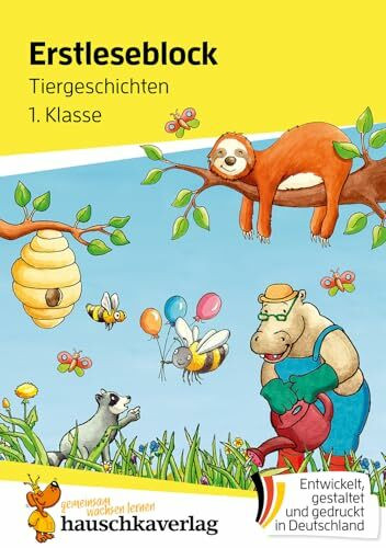 Lese-Rätselblock – Tiergeschichten! Lesen lernen 1. Klasse: Ein Tier-Lese-Rätsel pro Seite mit Silben-Trennung für Erstleser, Jungen, Mädchen (Übungshefte & -blöcke für erstes Lesen, Band 503)