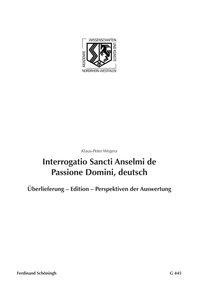 Interrogatio Sancti Anselmi de Passione Domini, deutsch