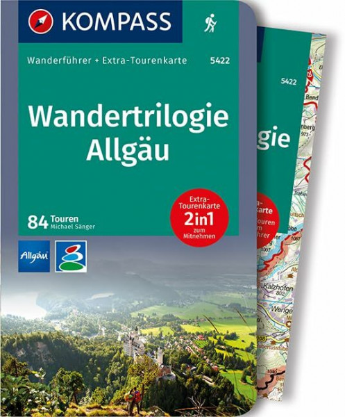 KOMPASS Wanderführer Wandertrilogie Allgäu: Wanderführer mit Extra-Tourenkarte 1:85.000, 84 Touren, GPX-Daten zum Download.