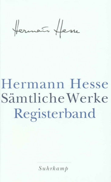 Sämtliche Werke in 20 Bänden: Registerband