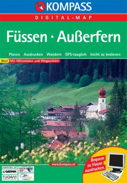 Füssen - Ausserfern: Digital Map mit Kurzführer