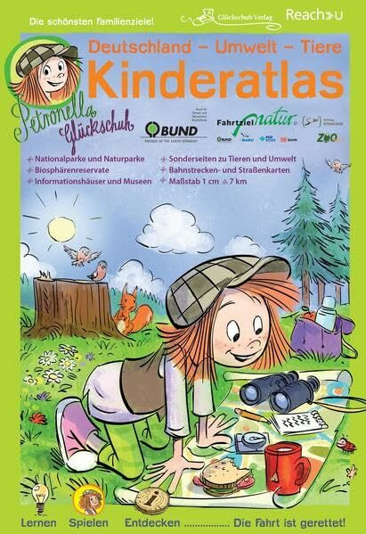Petronella Glückschuh: Deutschland - Umwelt - Tiere - Kinderatlas: Mit Bahnkarten, Straßenkarten, Sonderseiten zu Naturparken, Nationalparken, ... EMYS-Gewinner, UN-Dekade Biologische