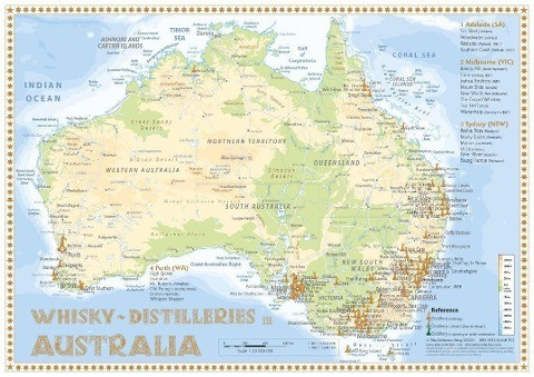 Whisky Distilleries Australia - Tasting Map 1: 2 000 0000