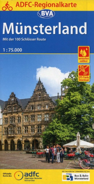 ADFC-Regionalkarte Münsterland mit Tagestouren-Vorschlägen, 1:75.000