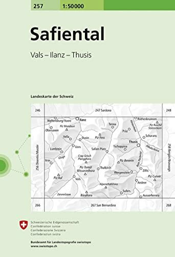 257 Safiental: Vals-Ilanz-Thusis (Landeskarte 1:50 000, Band 257)