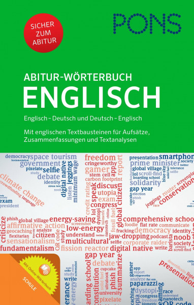PONS Abitur-Wörterbuch Englisch: Englisch - Deutsch / Deutsch - Englisch. Mit Online-Wörterbuch: Englisch-Deutsch/Deutsch-Englisch. Mit englischen ... und Textanalysen und Online-Wörterbuch