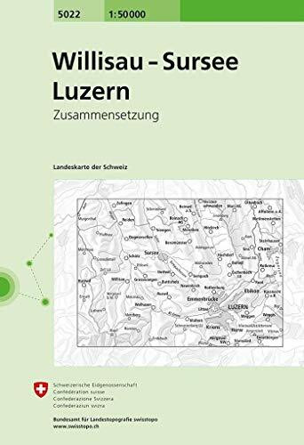 5022 Willisau - Sursee - Luzern: Zusammensetzung (Landeskarte 1:50 000 Zusammensetzungen)
