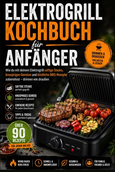 Elektrogrill Kochbuch für Anfänger: Wie du mit deinem Elektrogrill saftige Steaks, knuspriges Gemüse und köstliche BBQ-Rezepte zubereitest – drinnen wie draußen