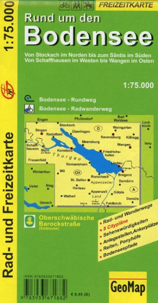 Rund um den Bodensee 1 : 75 000. Rad- und Freizeitkarte