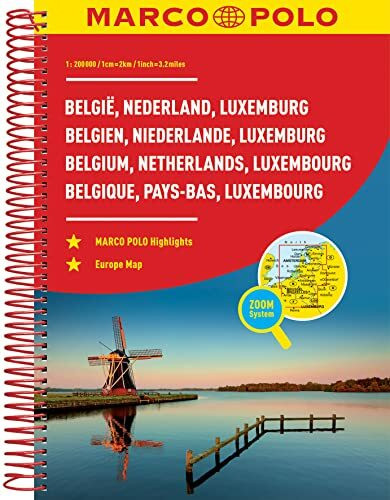 MARCO POLO Reiseatlas Benelux, Belgien, Niederlande, Luxemburg 1:200.000: Mit landschaftlich schönen Strecken und Sehenswürdigkeiten. Übersichtskarte ... Europateil (MARCO POLO Reiseatlanten)