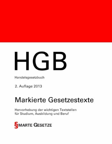 Books on Demand Hgb, Handelsgesetzbuch, 2. Auflage 2013, Smarte Gesetze, Markierte Gesetzestexte