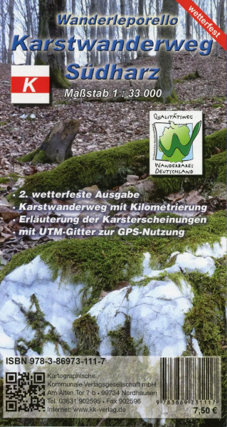 Karstwanderweg Südharz 1 : 33 000