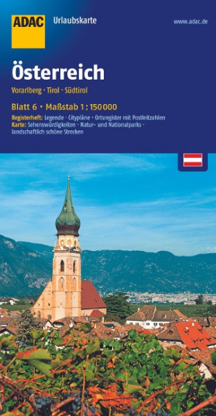 ADAC UrlaubsKarte Österreich Blatt 6 Vorarlberg, Tirol, Südtirol 1:150 000