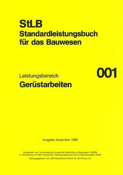 Standardleistungsbuch für das Bauwesen (StLB) / VOB- und EDV-gerechte Sammlung der gängigen Bauleistungen. Datenträger bedürfen eines AVA-Progammes: ... der gängigen Bauleistungen. Datenträger...