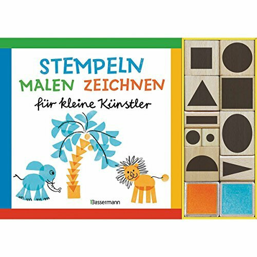 Stempeln, malen, zeichnen-Set: für kleine Künstler. Buch mit 10 Holzstempeln und 2 Stempelkissen