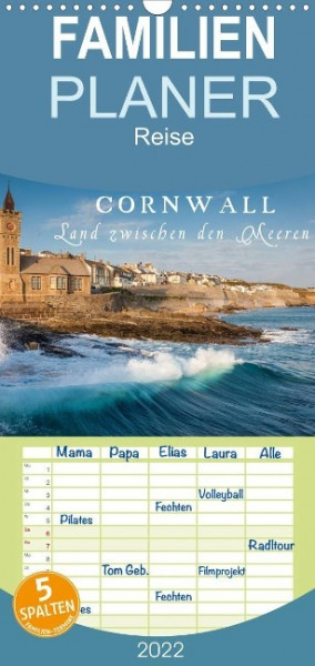 Cornwall - Land zwischen den Meeren - Familienplaner hoch (Wandkalender 2022 , 21 cm x 45 cm, hoch)