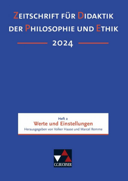 Zeitschrift für Didaktik der Philosophie und Ethik (ZDPE) / ZDPE Ausgabe 02/2024: Erscheinungsweise: vierteljährlich. ISSN 1619-6686, je Heft ca. 120 ... ISSN 1619-6686, je Heft ca. 120 Seiten)
