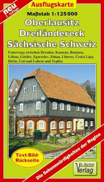 Ausflugskarte Oberlausitz, Dreiländereck, Sächsische Schweiz