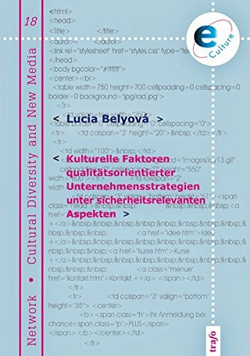 Kulturelle Faktoren qualitätsorientierter Unternehmensstrategien unter sicherheitsrelevanten Aspekten