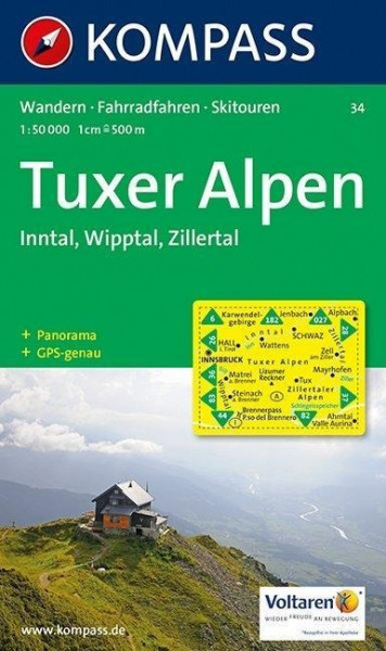 Tuxer Alpen - Inntal - Wipptal - Zillertal 1 : 50 000