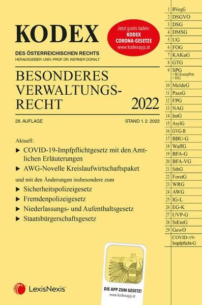 KODEX Besonderes Verwaltungsrecht 2022 - inkl. App