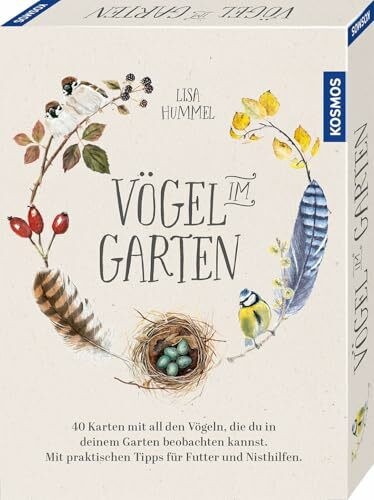Vögel im Garten: 40 Karten mit all den Vögeln, die du in deinem Garten beobachten kannst. Mit praktischen Tipps für Futter und Nisthilfen. Stimmungsvolle Illustrationen im Cottage-Core-Stil.