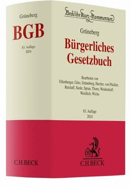 Bürgerliches Gesetzbuch: mit Nebengesetzen insbesondere mit Einführungsgesetz (Auszug) einschließlich Rom I-, Rom II- und Rom III-Verordnungen sowie ... (Beck'sche Kurz-Kommentare)