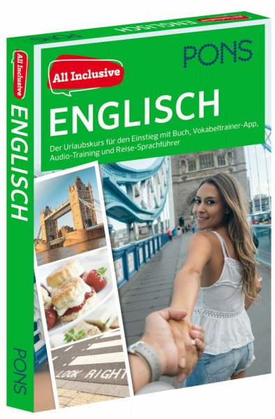 PONS All Inclusive Sprachkurs Englisch: Der Urlaubskurs für den Einstieg mit Buch, Vokabeltrainer-Ap