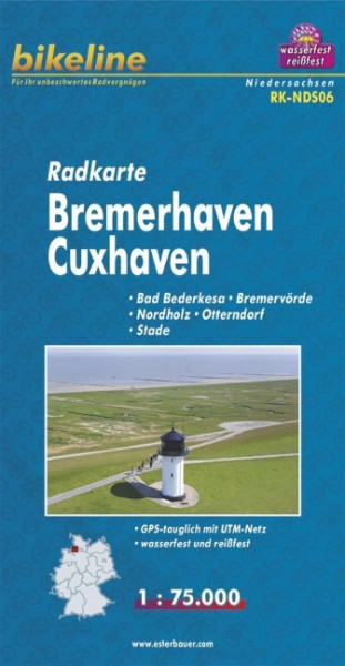 Bikeline Radkarte Deutschland Bremerhaven Cuxhaven 1 : 75 000