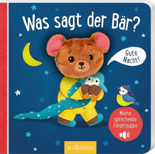 Meine sprechende Fingerpuppe: Was sagt der Bär?: Gute Nacht! | Erstes Fingerpuppenbuch mit Soundeffekten für Kinder ab 12 Monaten