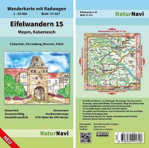 Eifelwandern 15 - Mayen, Kaisersesch 1 : 25 000