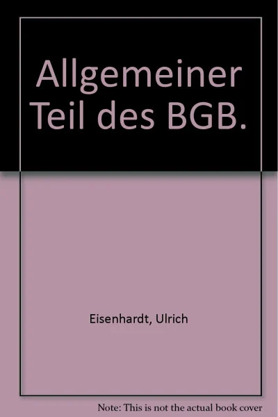 Allgemeiner Teil des BGB.