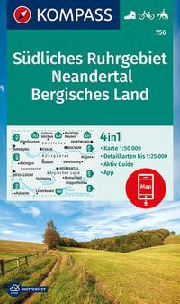 KOMPASS Wanderkarte 756 Südliches Ruhrgebiet, Neandertal, Bergisches Land 1:50.000