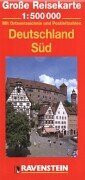 Deutschland Süd: Ravenstein Grosse Reisekarte. Mit Ortsverzeichnis und Postleitzahlen. 1:500000