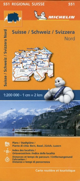 Michelin Regionalkarte Schweiz Nord 1 : 200 000