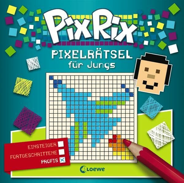 Pix Rix: Pixelrätsel für Jungs: Rätselbuch für Profis ab 8 Jahre