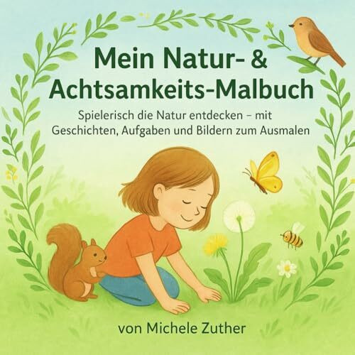 Mein Natur- & Achtsamkeits-Malbuch, Spielerisch die Natur entdecken mit Geschichten, Aufgaben und Bildern zum Ausmalen: Mit 13 Naturgeschichten, ... ab 5 Jahren zum Staunen, Lernen & Entspannen