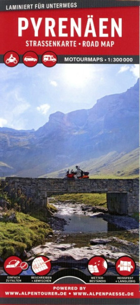 MoTourMaps Pyrenäen (Frankreich - Spanien) Auto- und Motorradkarte 1:300.000