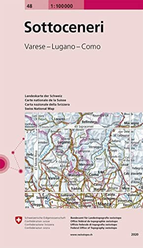 48 Sottoceneri: Varese - Lugano - Como (Landeskarte 1:100 000, Band 48)