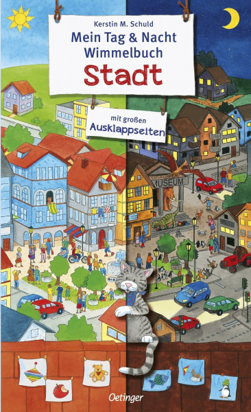 Mein Tag & Nacht Wimmelbuch. Stadt: Spannendes Pappbilderbuch mit Ausklappseiten für neugierige Kinder ab 2 Jahren