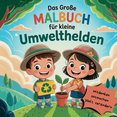Das große Malbuch für kleine Umwelthelden – Spielerisch Nachhaltigkeit, Umwelt & Natur entdecken mit Fakten, Fragen und Lösungen | Kreatives Lern- und Ausmalbuch für Kinder ab 5 Jahren